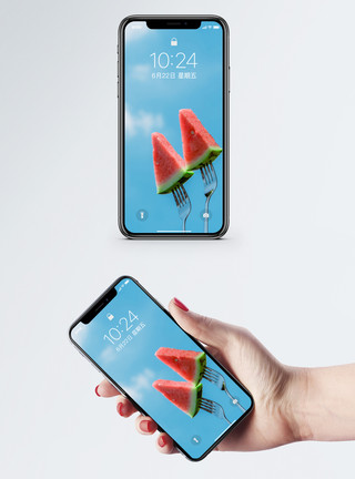 可爱水果小表情西瓜手机壁纸模板