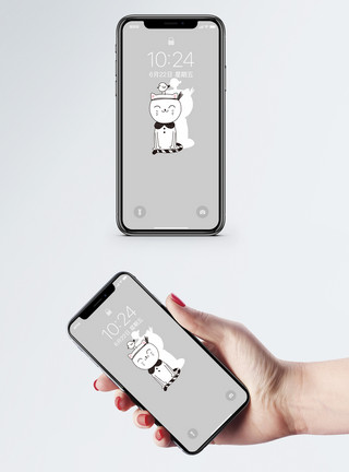 白猫和鸟猫手机壁纸模板