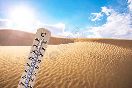 烈日下高温下的温度计设计图片