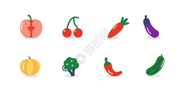 蔬果图标插画