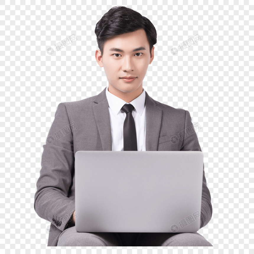 坐着操作电脑办公的商务男性图片图片