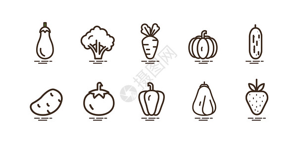 土豆胡萝卜蔬菜图标插画