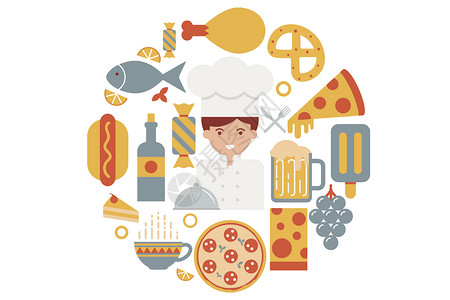 食品厨师食物素材插画