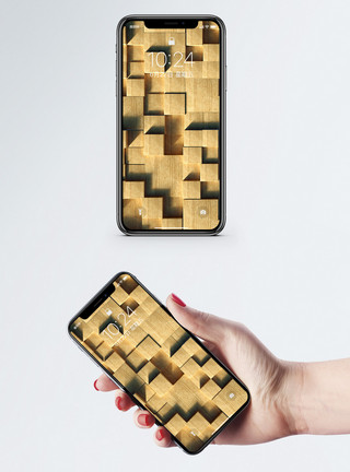 创意木头问号立体背景手机壁纸模板