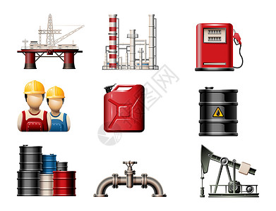 文莱石油石油开采插画