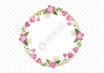 花环背景粉色封面框高清图片