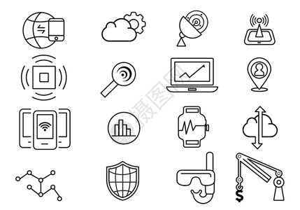 互联网信号网络科技图标插画