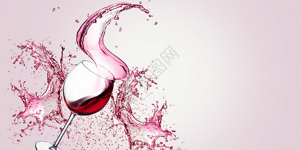 葡萄创意红酒泼洒背景设计图片