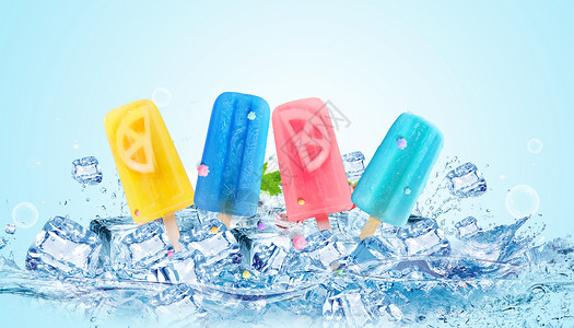 彩色冰淇凌夏日冰棒设计图片