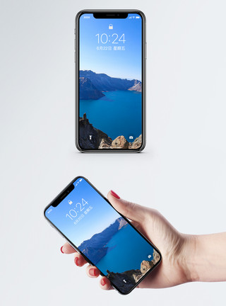 长白天池长白山天池手机壁纸模板