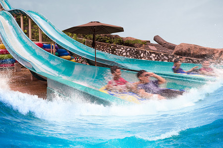 夏日西瓜海浪清凉水上乐园背景设计图片