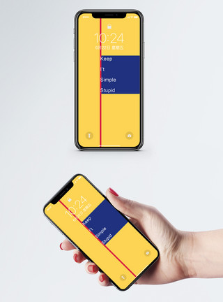 黄色字母创意个性手机壁纸模板