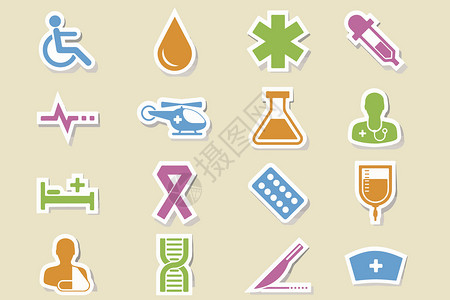 标签医疗标志医疗健康插画