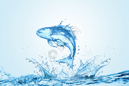 活蹦乱跳的鱼创意水花设计图片