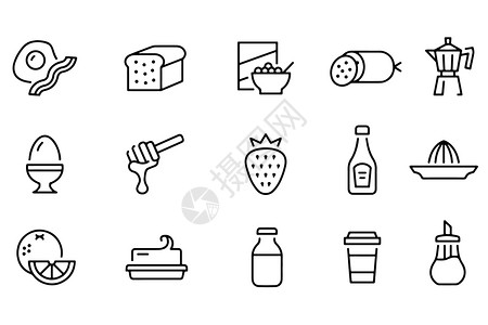 土司遗址生活食物图标插画