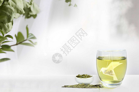 绿茶茶道宣传单绿茶场景桌面背景设计图片