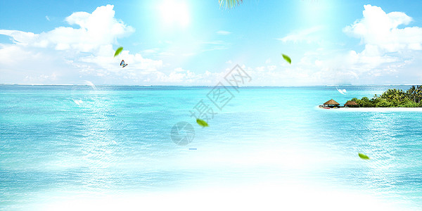 哈喽海洋度假背景设计图片
