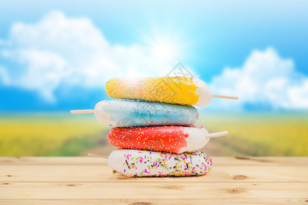 冰棒冷饮标签夏日雪糕设计图片