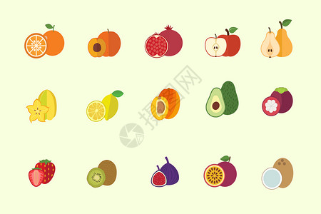 酸甜橙子水果图标插画