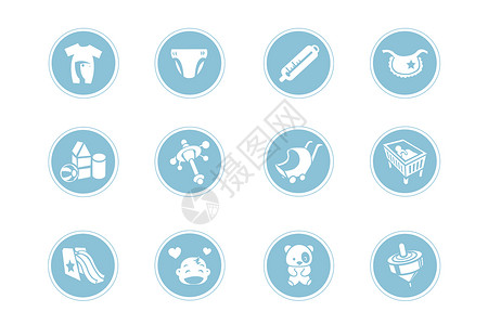 口水疹母婴用品图标插画