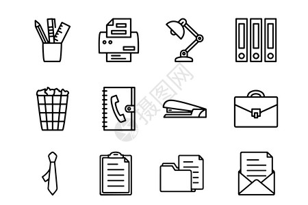 信件和信封图标办公用品图标插画