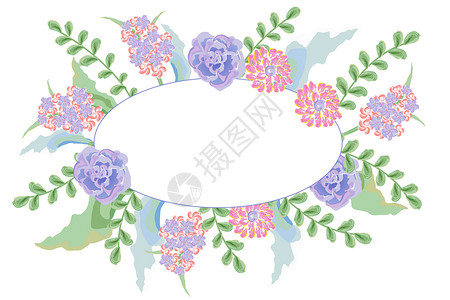 矢量花卉边框背景背景图片