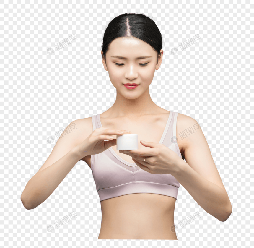 性感美女手持护肤乳图片