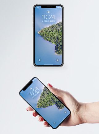 千岛湖旅游航拍千岛湖手机壁纸模板