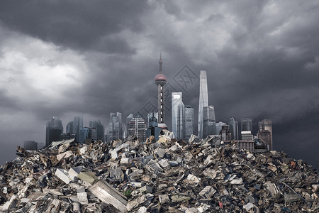 城市雾霾素材垃圾污染设计图片