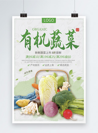 qq素材美食有机蔬菜海报模板