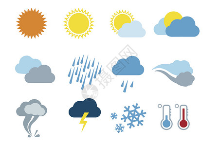 各式各样的雪花天气图标插画