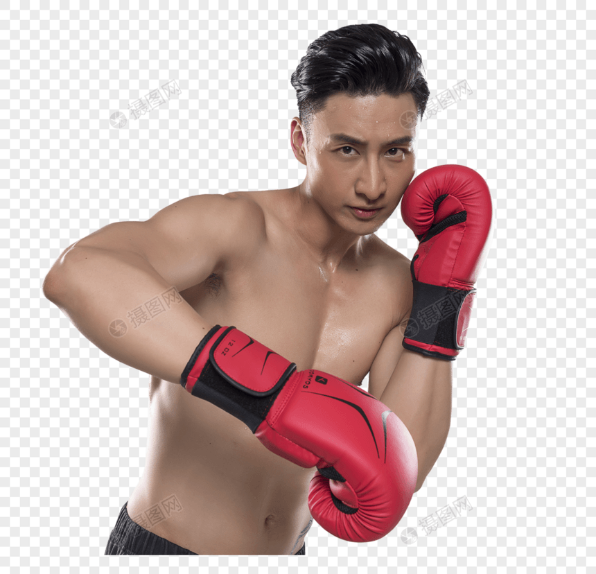 运动男士拳击动作图片