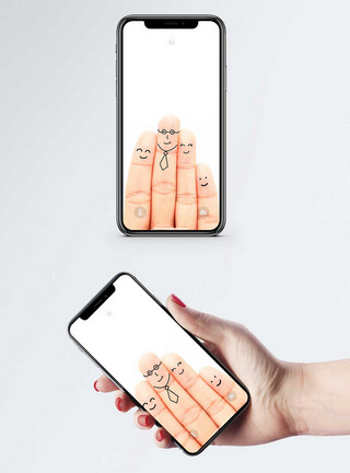 创意手指画手指表情手指手机壁纸模板