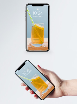 一杯柠檬茶柠檬茶手机壁纸模板