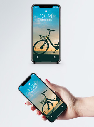 空中脚踏车自行车手机壁纸模板