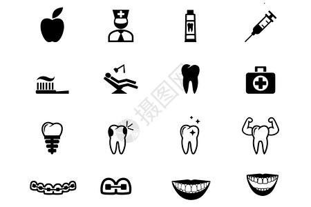 牙齿图标注射器图标高清图片