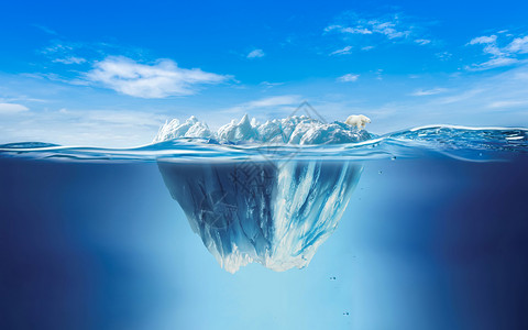 冰山蓝天夏季清凉背景设计图片