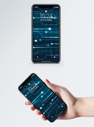 炫光科技电路手机壁纸模板