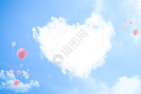 拿气球情侣七夕设计图片
