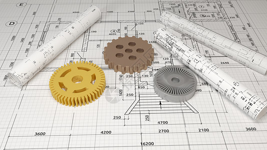 手稿设计3D机械工程齿轮设计图片