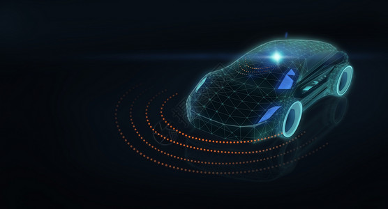 相控阵雷达智能汽车科技背景设计图片
