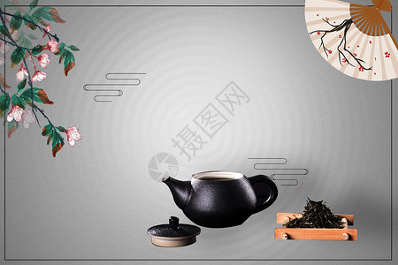 茶与花素材茶文化设计图片