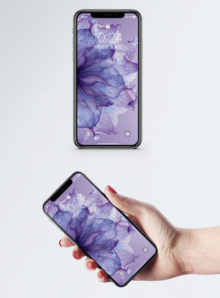 紫色植物花环花卉手机壁纸模板