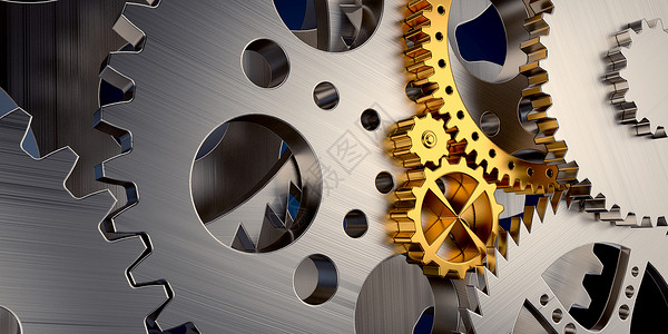 3D机械齿轮合作高清图片素材