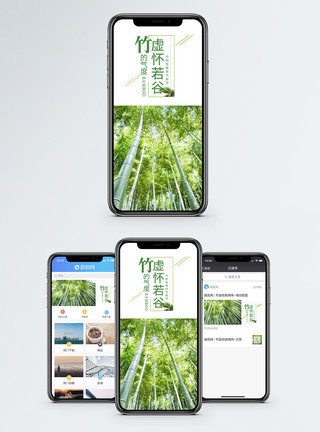 竹柏竹的气节虚怀若谷手机海报配图模板