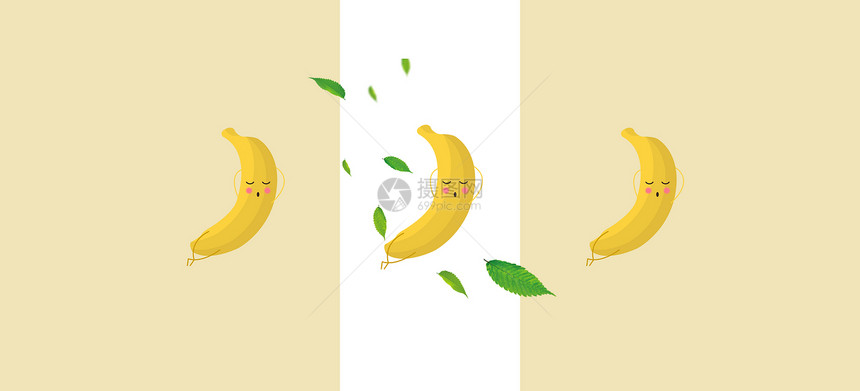 清新香蕉创意背景图片