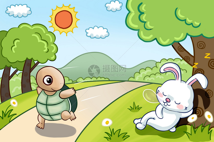寓言故事 龟兔赛跑图片