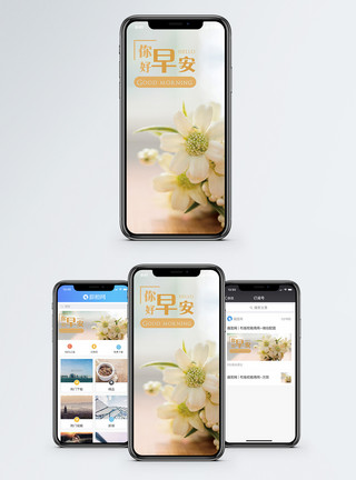 鲜花背景海报早安手机海报配图模板