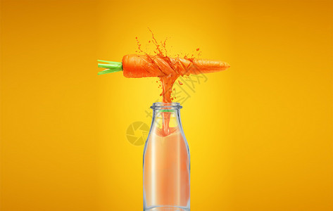 俯视果汁夏日胡萝卜汁设计图片