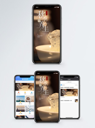 进补秋季养生手机海报配图模板